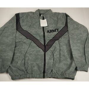US Army Mens XL Long Gray Digital Camo IPFU Reflective PT Training Jacket NWT